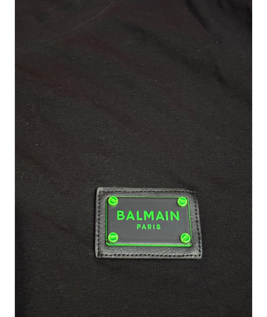 BALMAIN Черная хлопковая футболка, фото 7