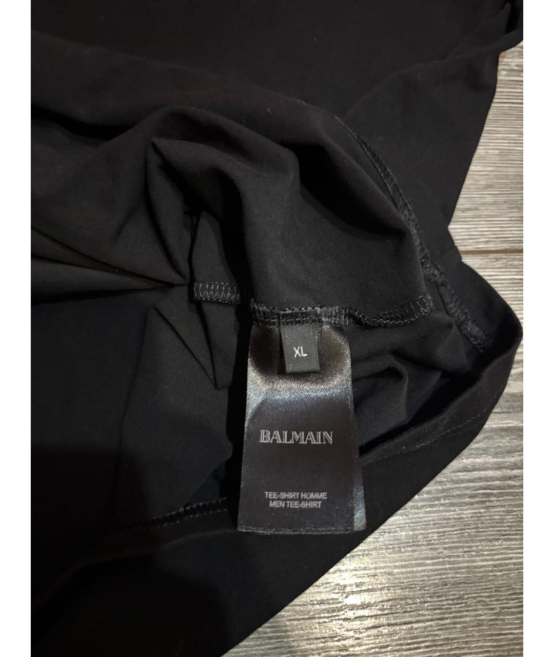 BALMAIN Черная хлопковая футболка, фото 5