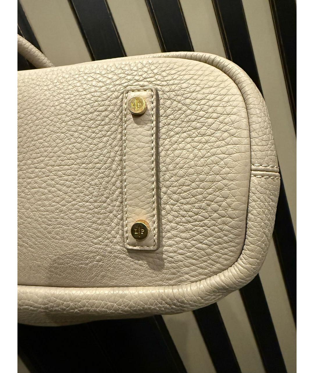 LORO PIANA Бежевая кожаная сумка тоут, фото 5