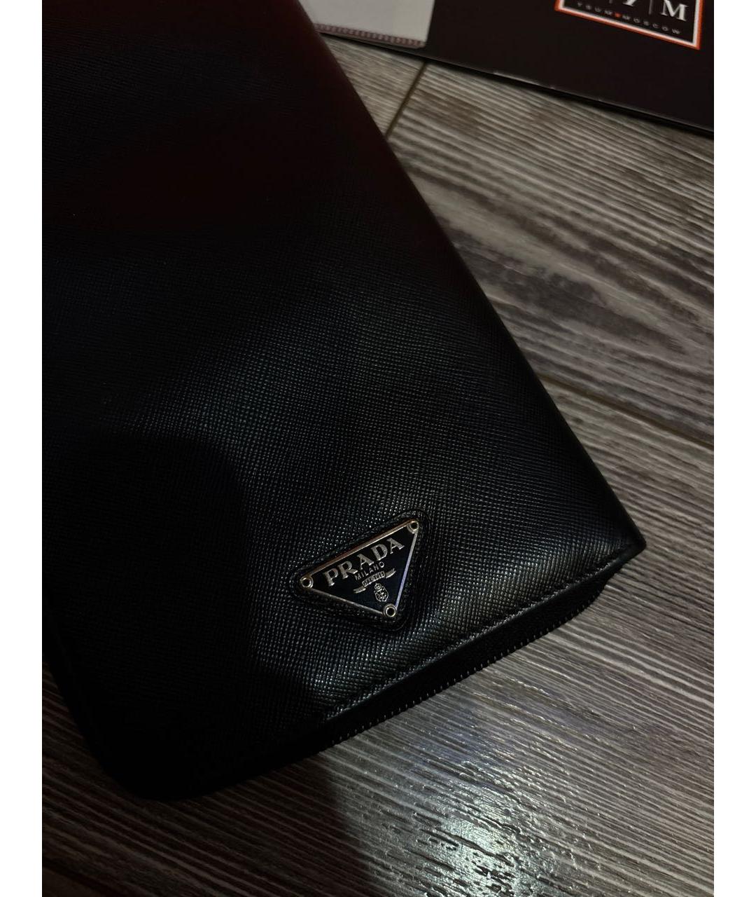 PRADA Черный кожаный кошелек, фото 6