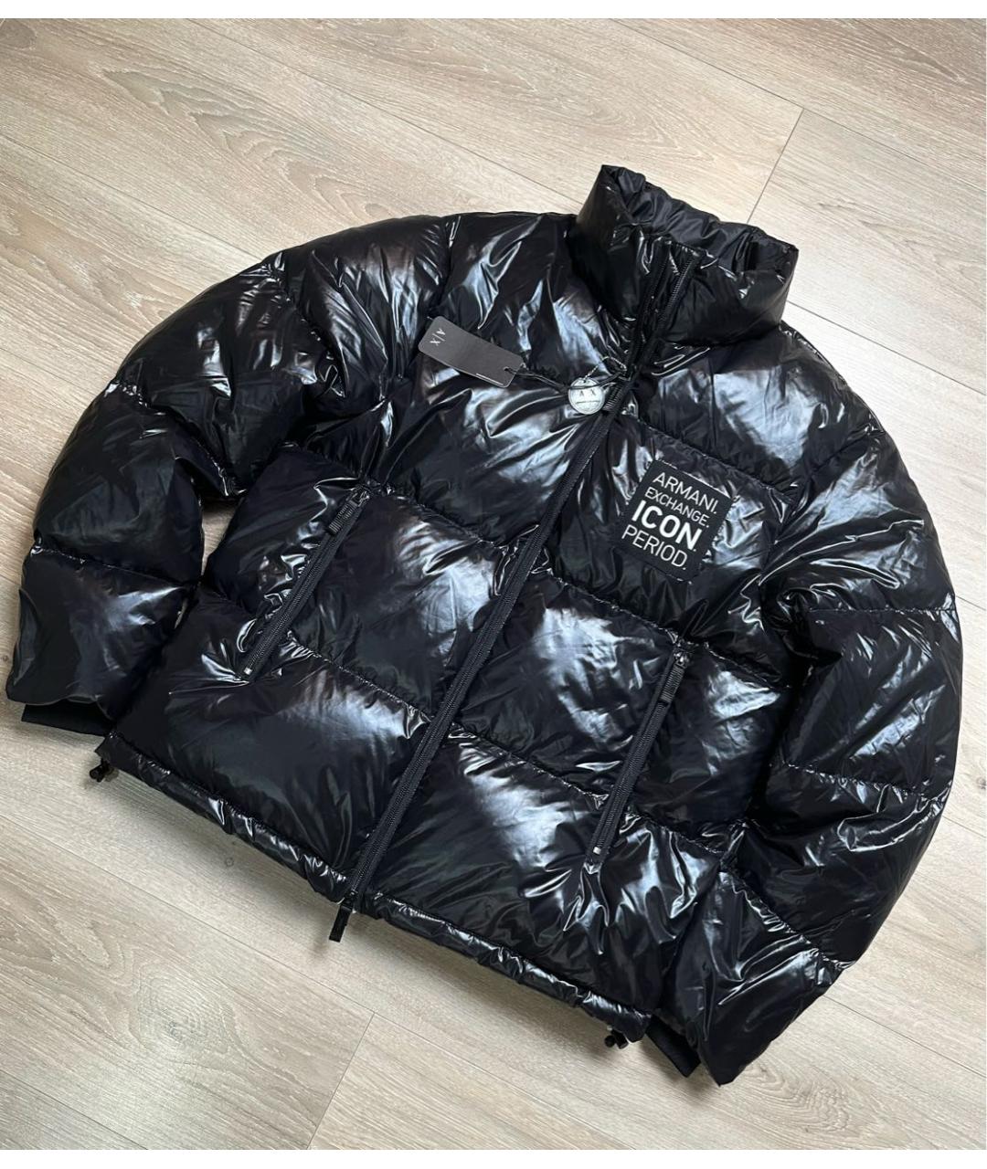 ARMANI EXCHANGE Черный синтетический пуховик, фото 2