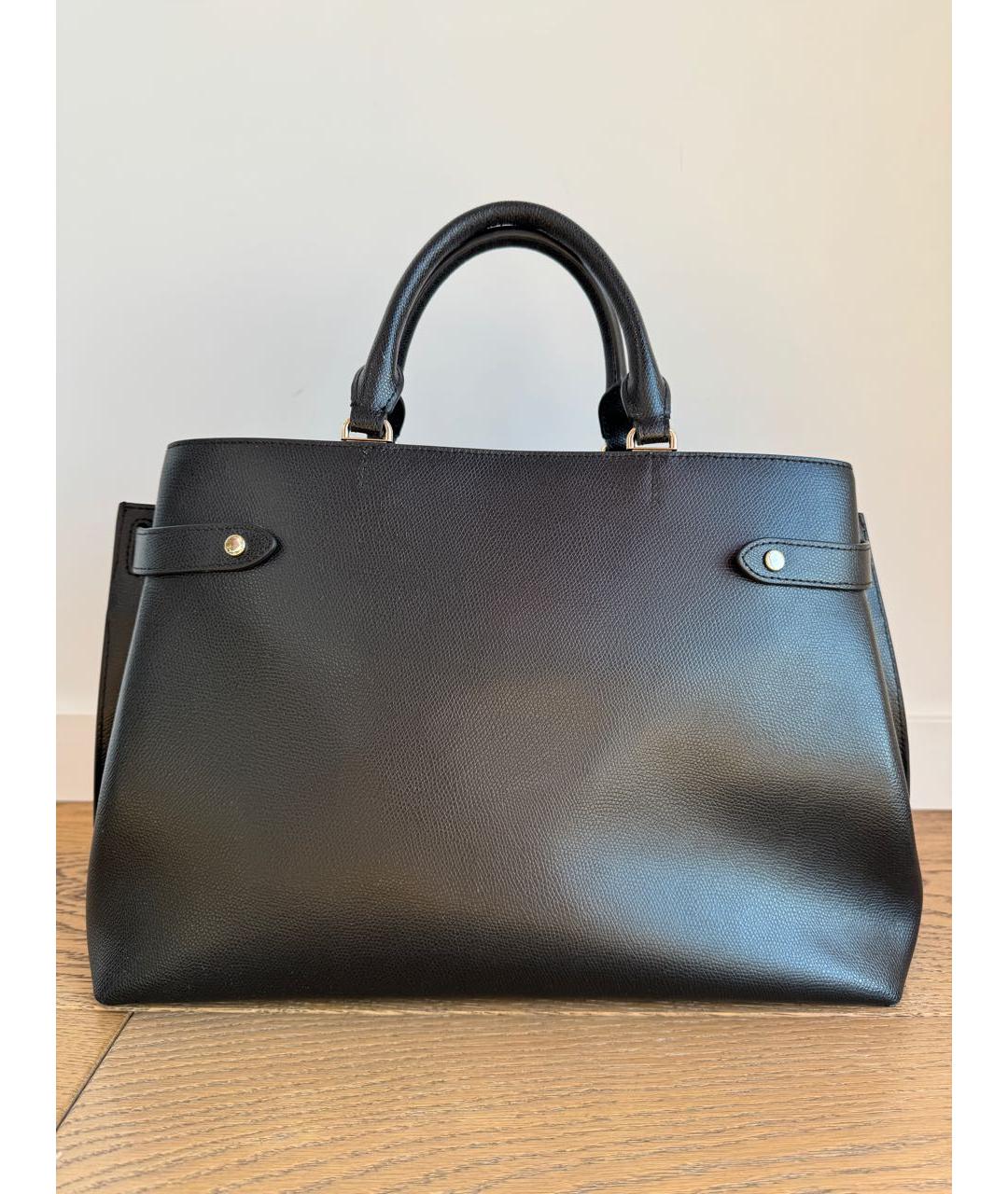 FURLA Черная кожаная сумка с короткими ручками, фото 3