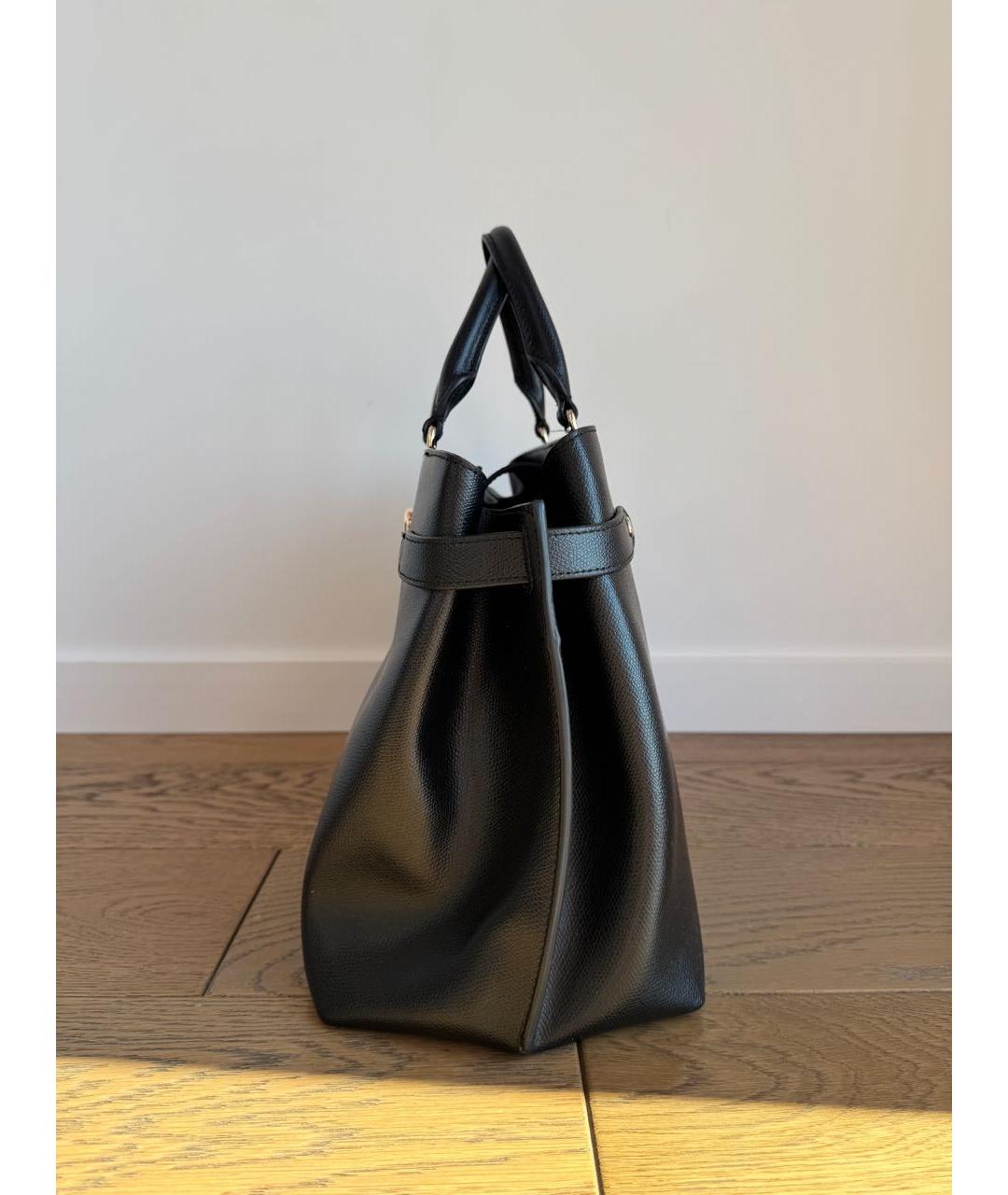 FURLA Черная кожаная сумка с короткими ручками, фото 4