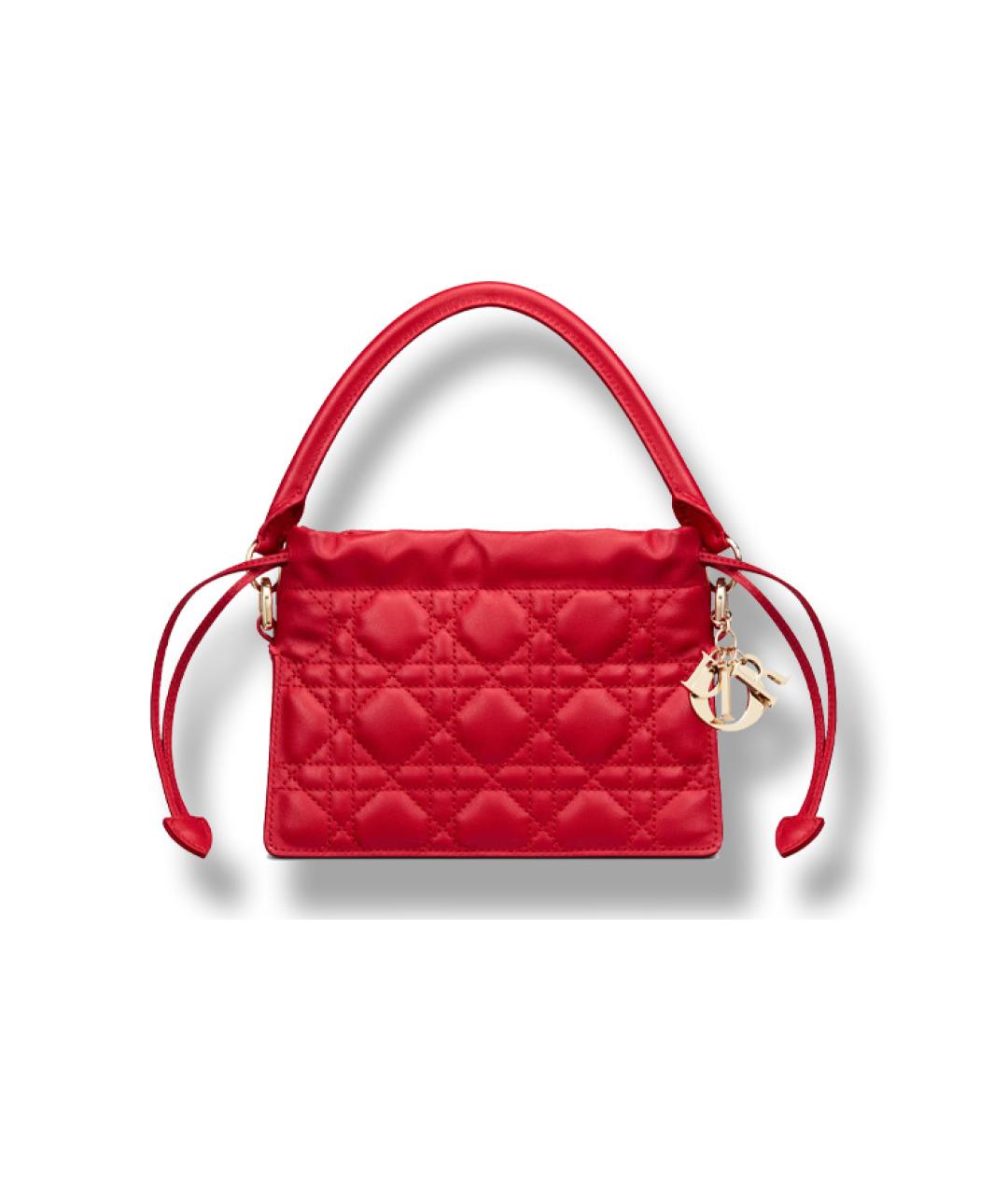 CHRISTIAN DIOR Красная кожаная сумка через плечо, фото 3