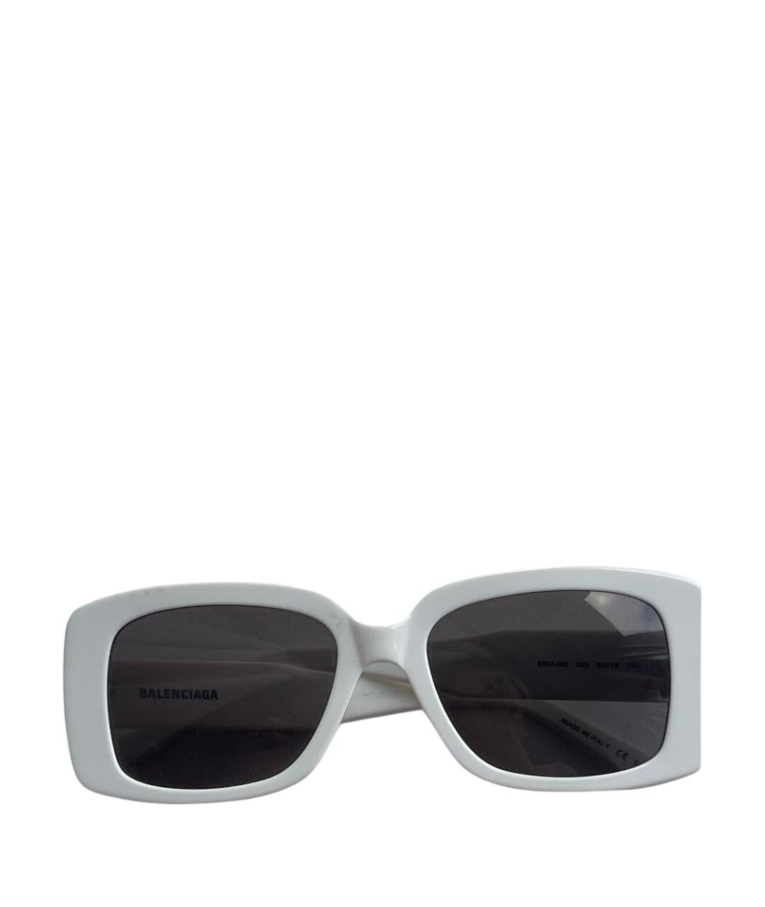 BALENCIAGA Белые пластиковые солнцезащитные очки, фото 1