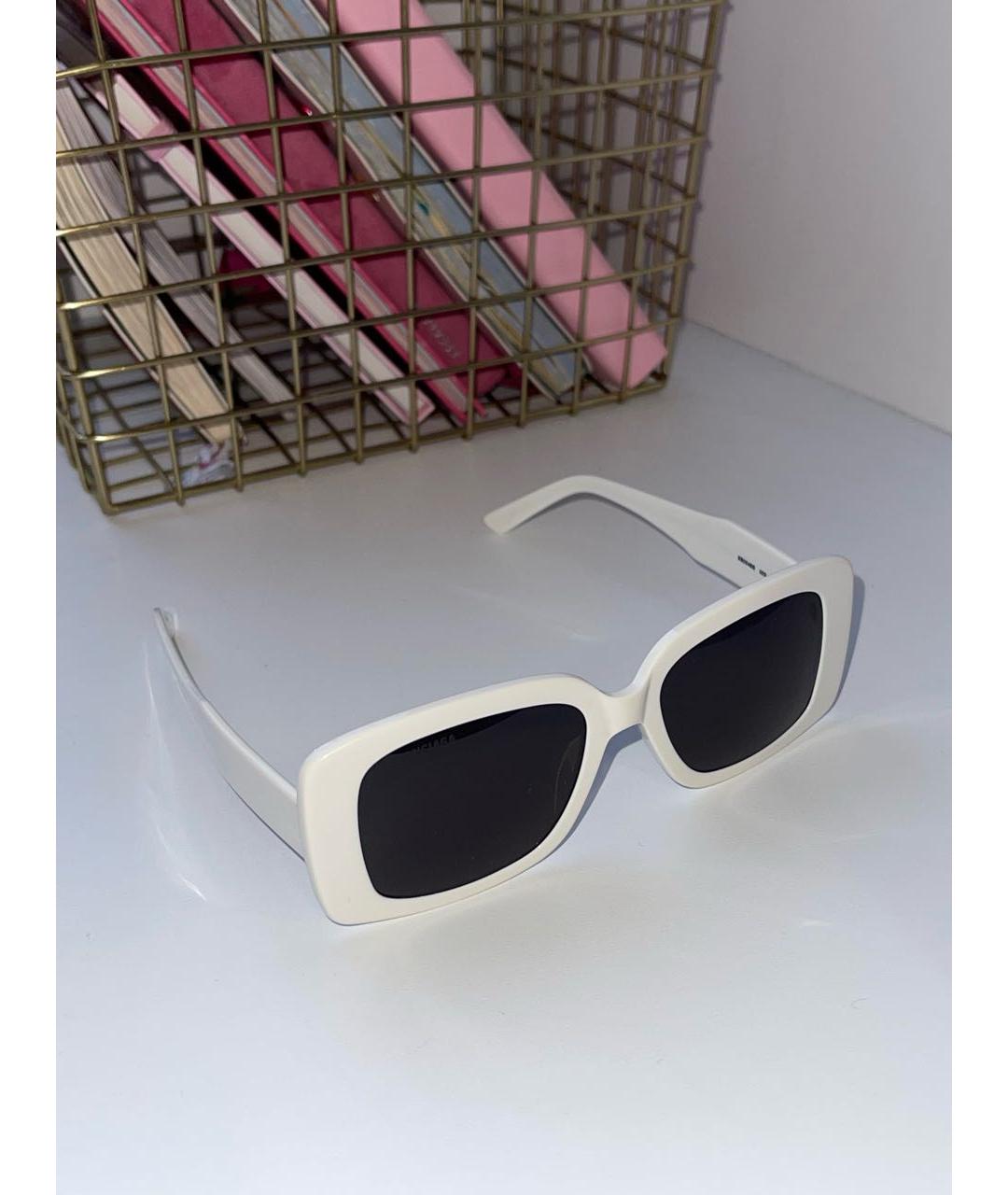BALENCIAGA Белые пластиковые солнцезащитные очки, фото 2