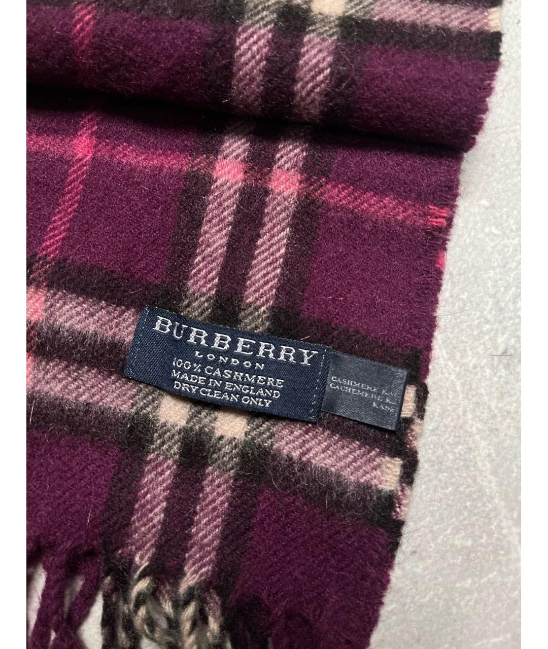 BURBERRY Фиолетовый кашемировый шарф, фото 2