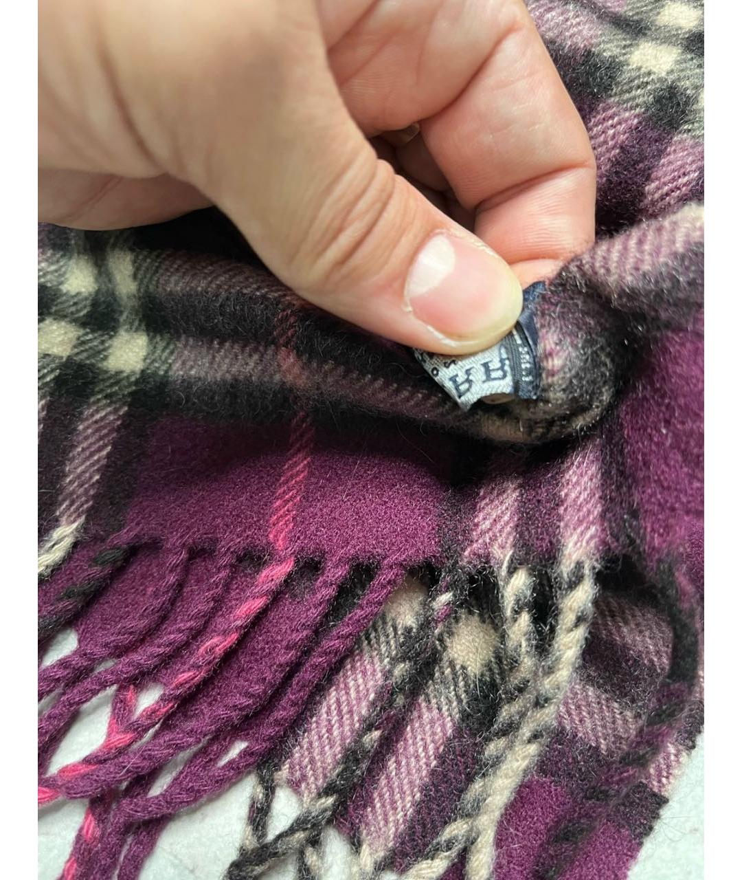 BURBERRY Фиолетовый кашемировый шарф, фото 3