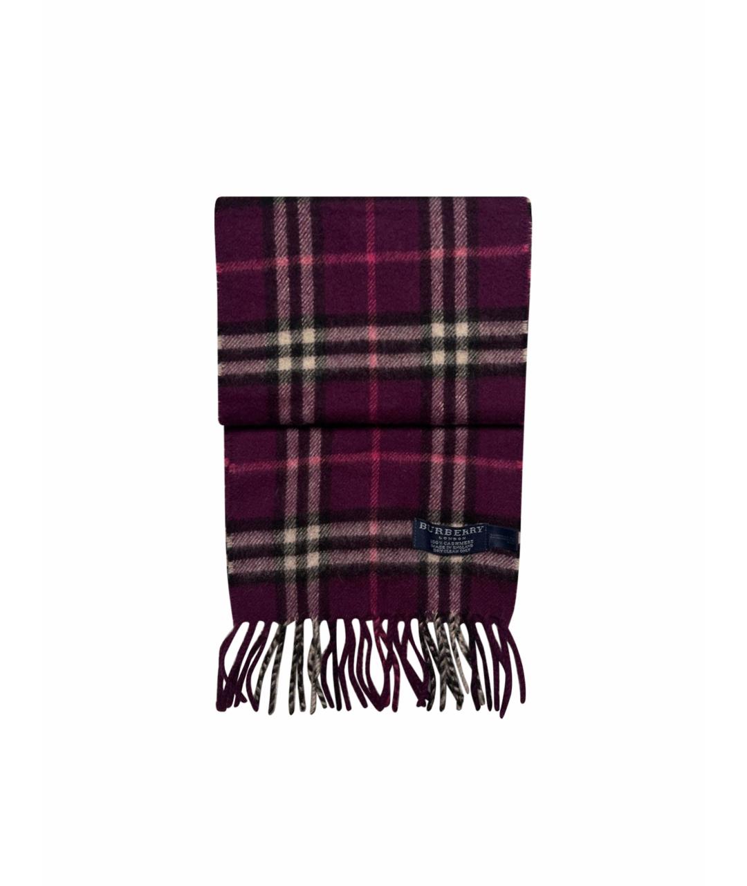 BURBERRY Фиолетовый кашемировый шарф, фото 1