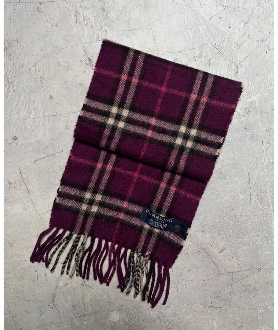 BURBERRY Фиолетовый кашемировый шарф, фото 6