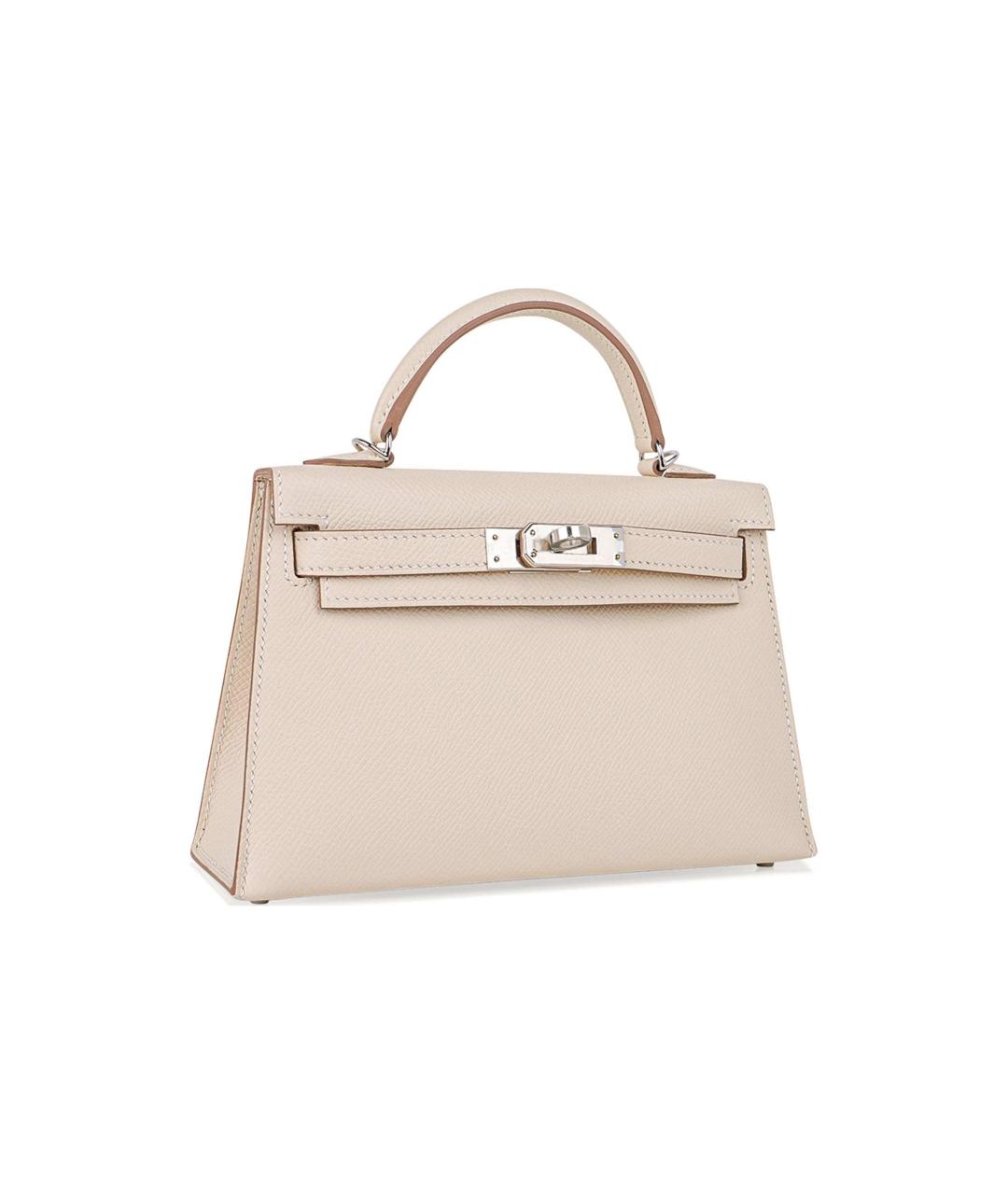 HERMES Белая кожаная сумка через плечо, фото 2