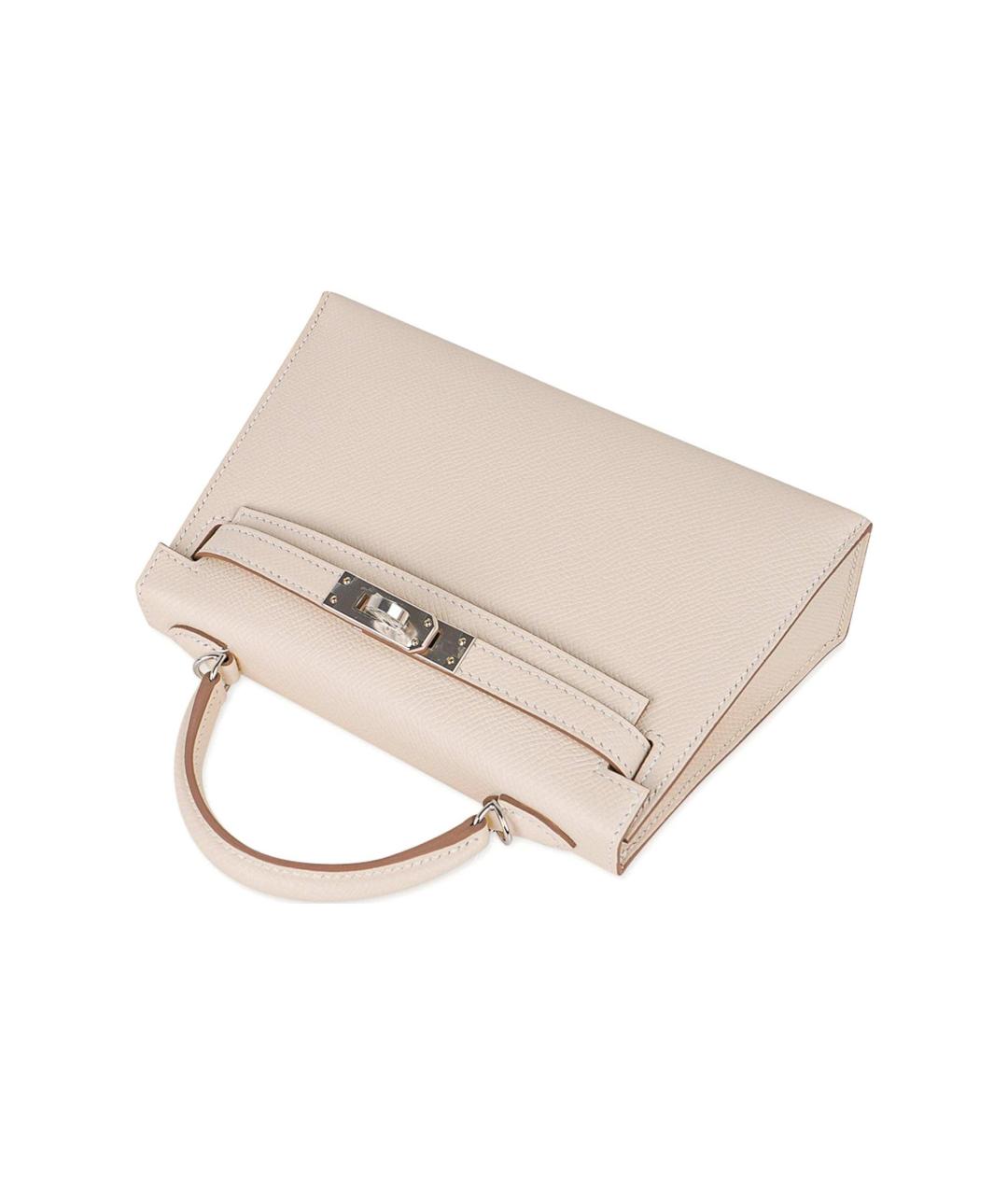 HERMES Белая кожаная сумка через плечо, фото 6