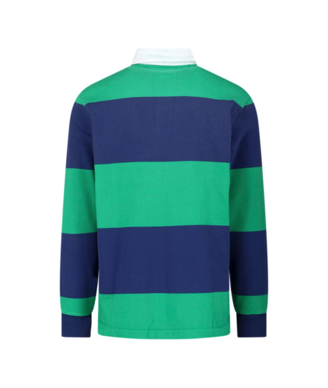 POLO RALPH LAUREN Мульти хлопковое поло с длинным рукавом, фото 2
