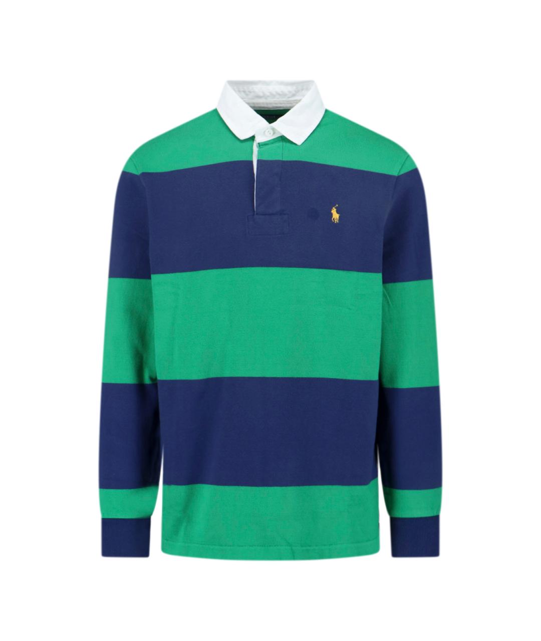 POLO RALPH LAUREN Мульти хлопковое поло с длинным рукавом, фото 1