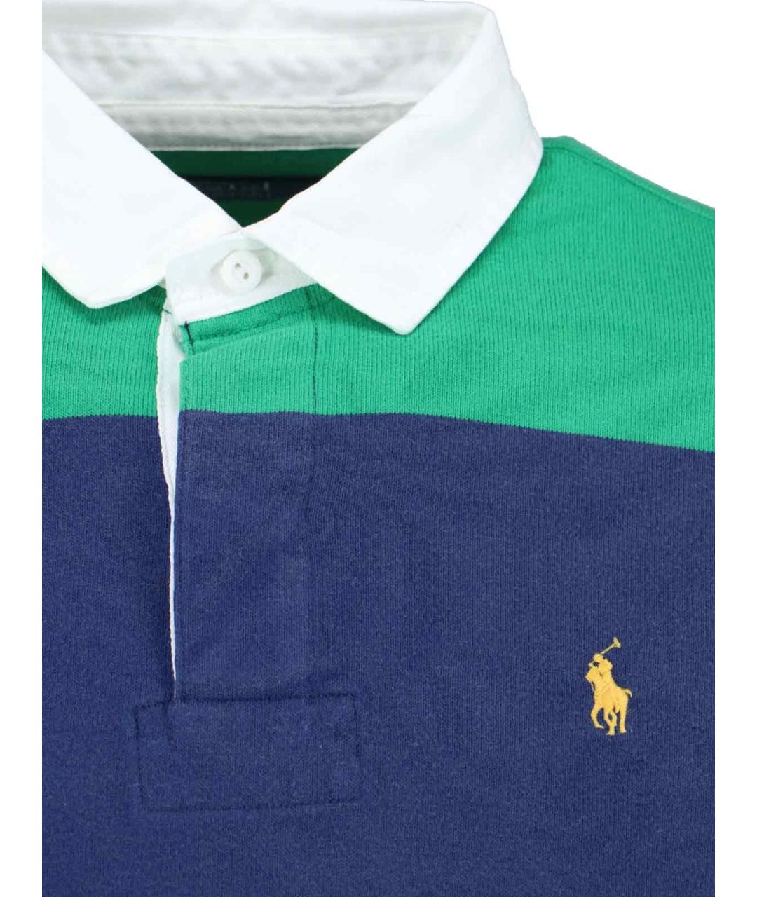 POLO RALPH LAUREN Мульти хлопковое поло с длинным рукавом, фото 3