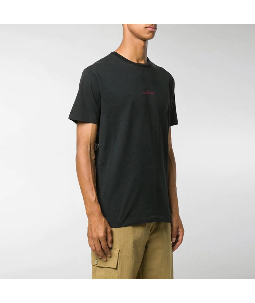 STONE ISLAND Черная футболка, фото 4