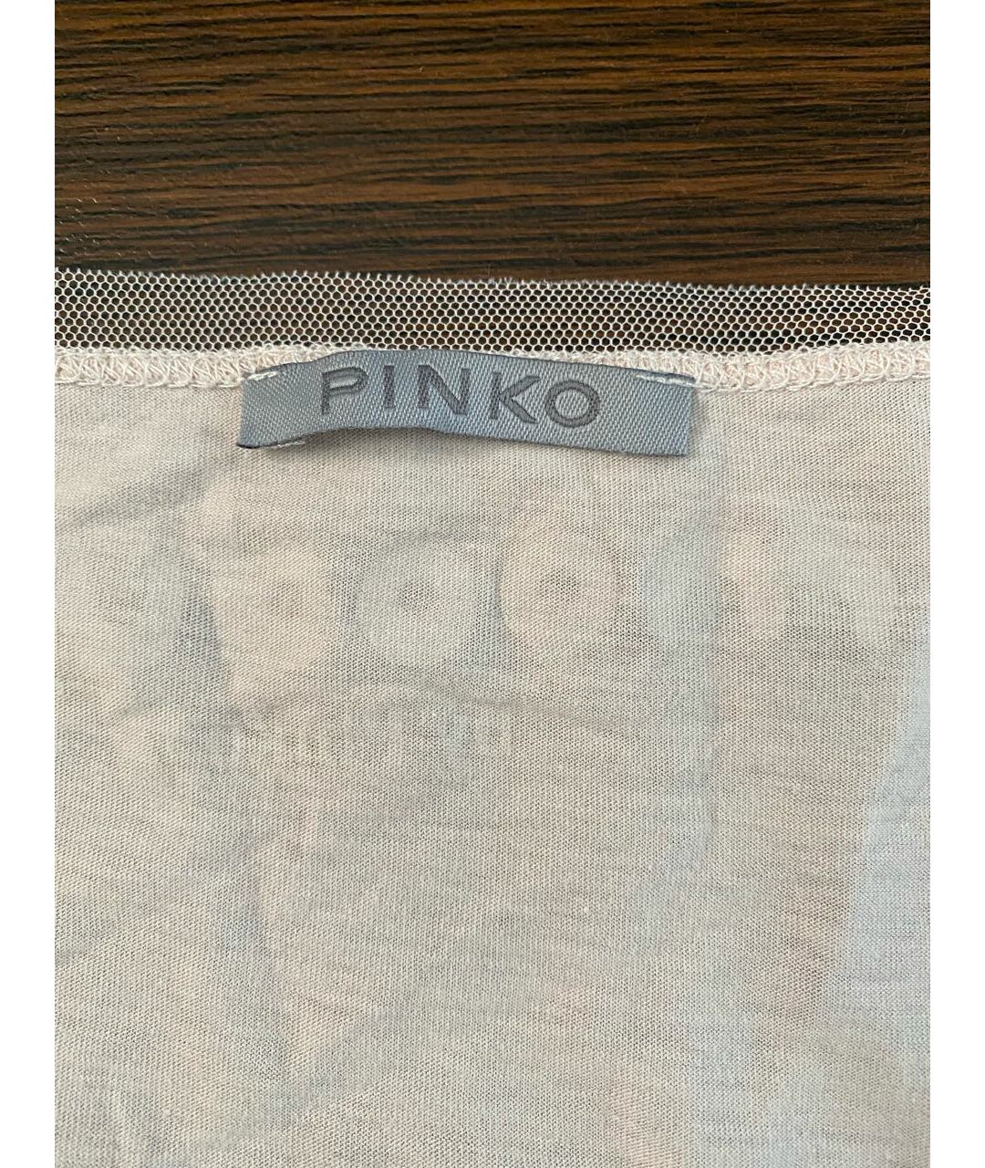 PINKO Бежевая хлопковая футболка, фото 3