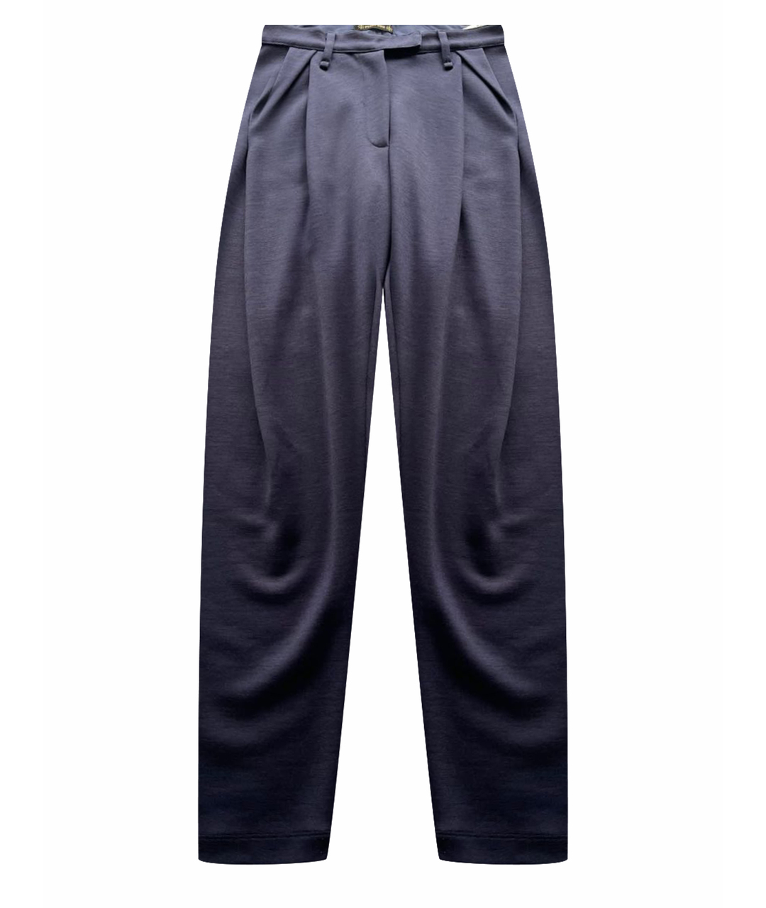 PLEIN SUD Темно-синие шерстяные прямые брюки, фото 1
