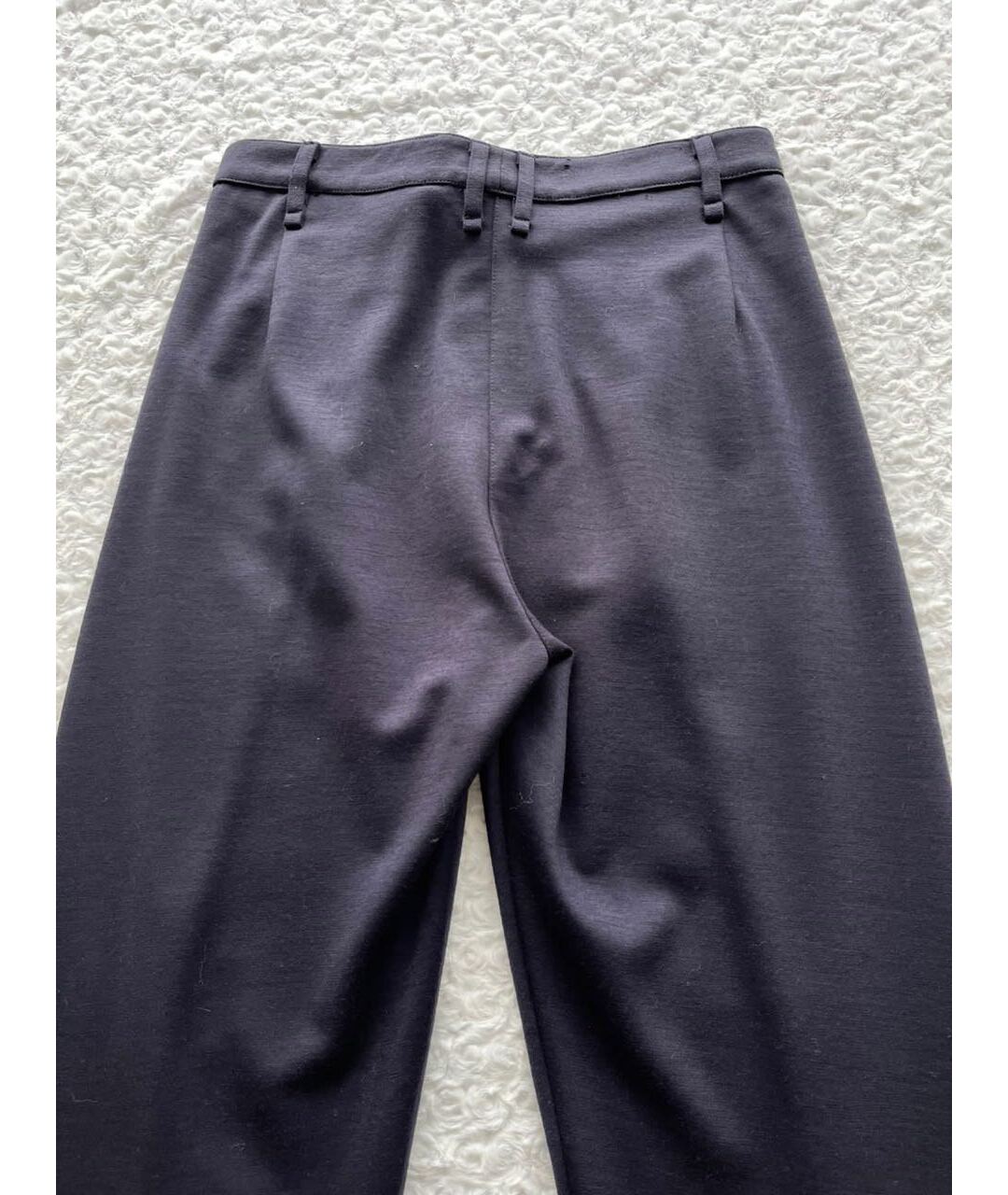 PLEIN SUD Темно-синие шерстяные прямые брюки, фото 8