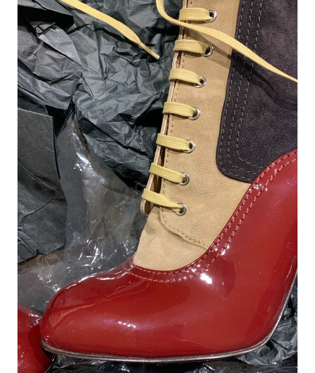 LAURENCE DACADE Бордовые кожаные ботинки, фото 7