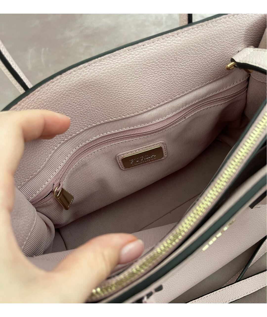 FURLA Розовая кожаная сумка тоут, фото 4