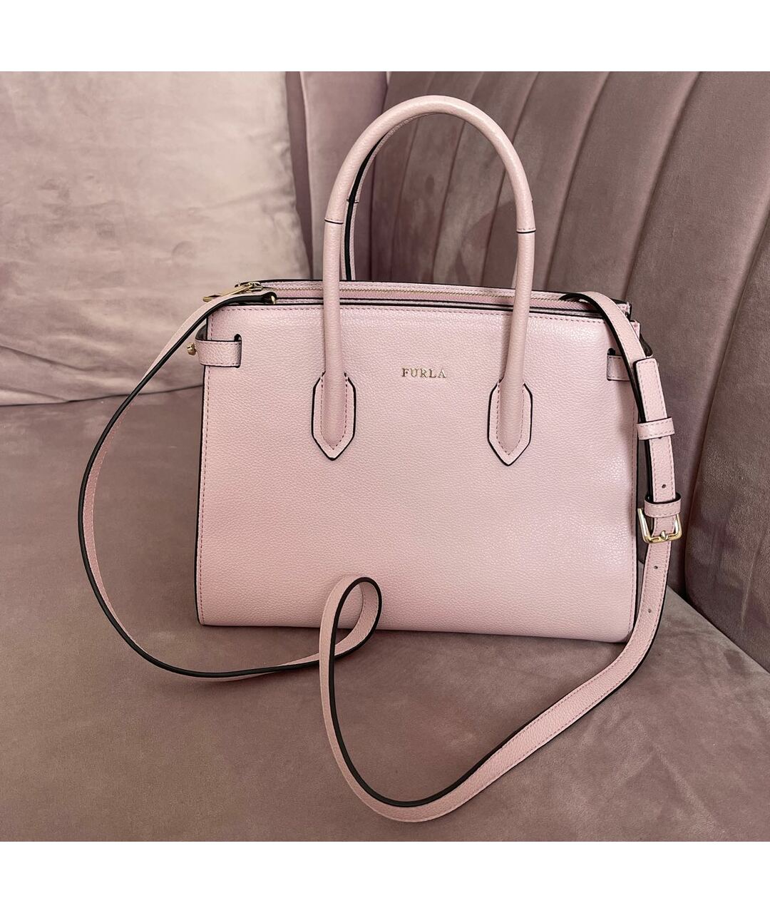 FURLA Розовая кожаная сумка тоут, фото 9