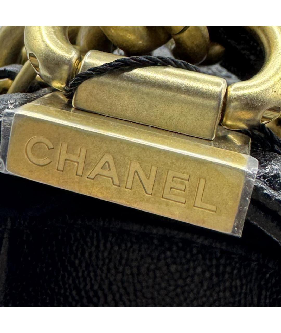 CHANEL Черная кожаная сумка через плечо, фото 6