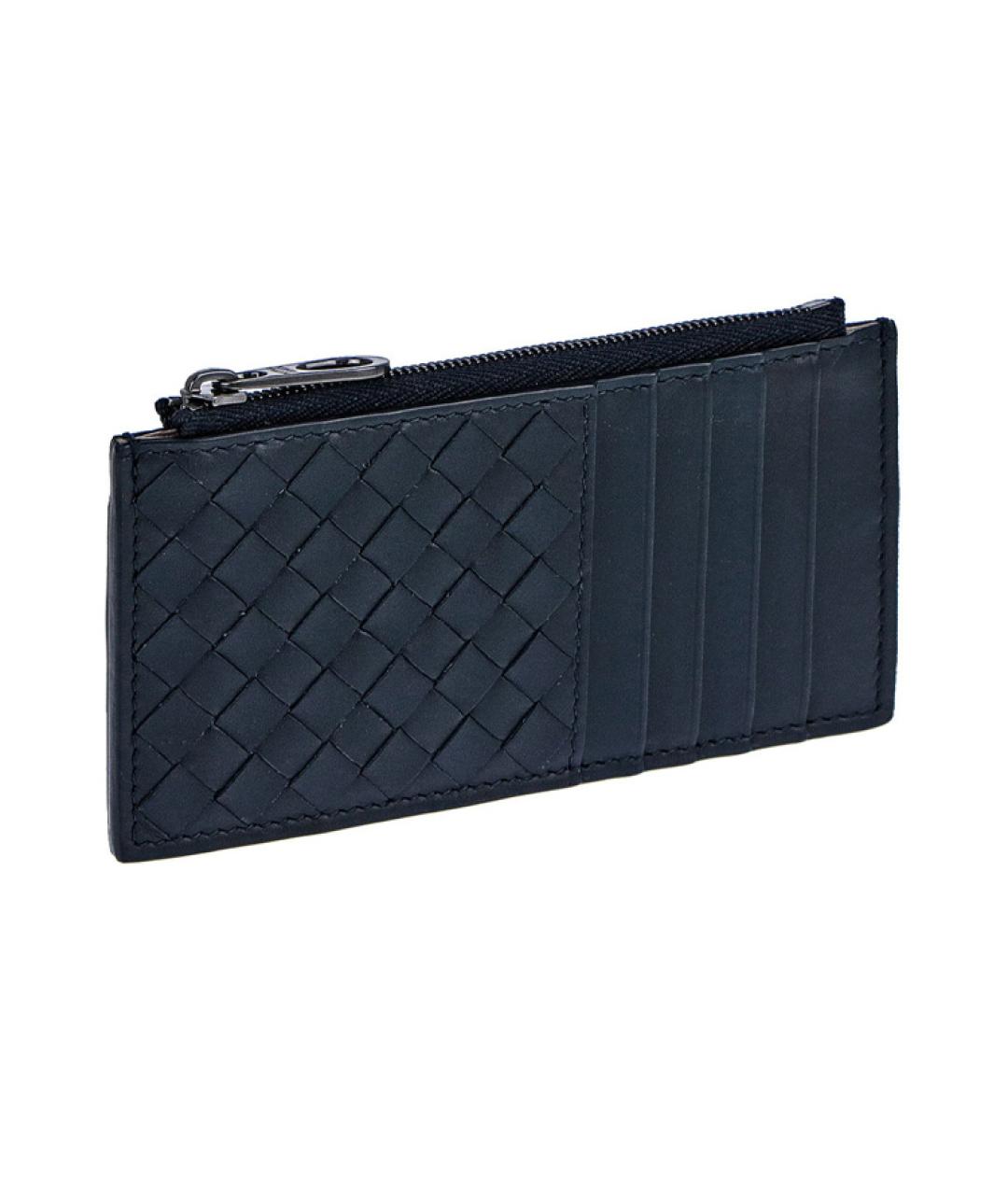 BOTTEGA VENETA Темно-синий кожаный кошелек, фото 2