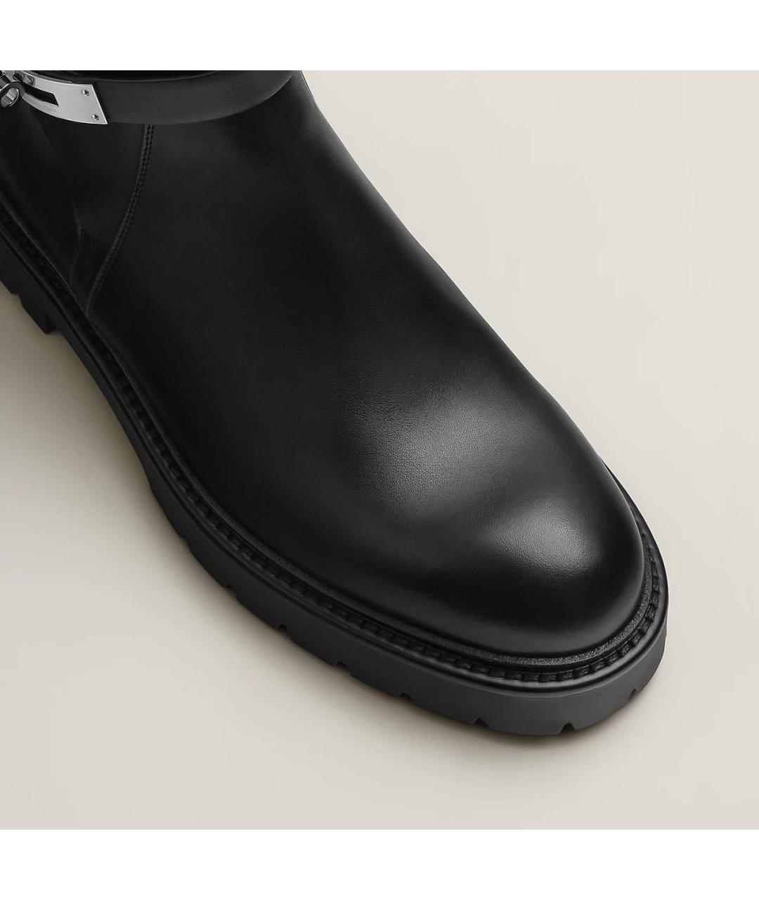 HERMES Черные кожаные высокие ботинки, фото 6
