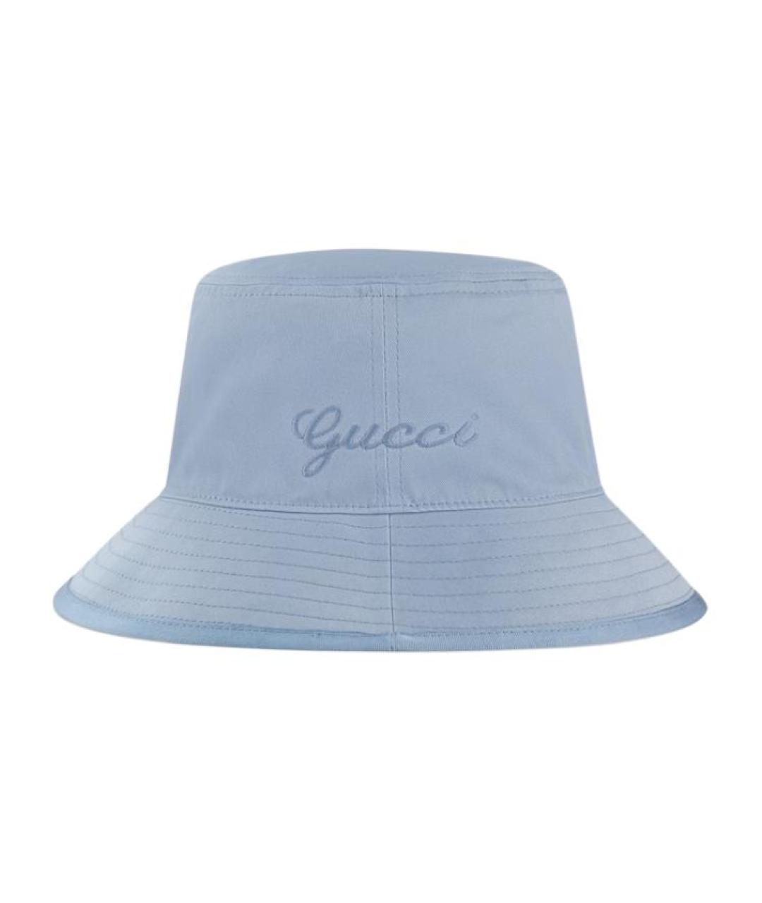 GUCCI Голубая хлопковая шляпа, фото 1
