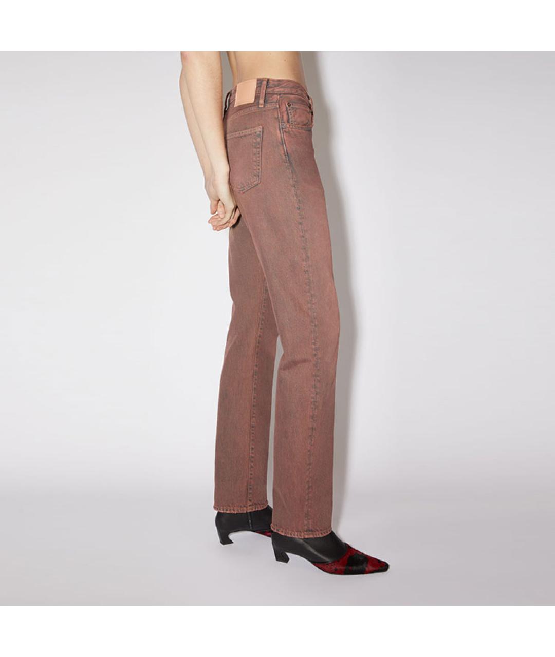 ACNE STUDIOS Красные хлопковые прямые джинсы, фото 4