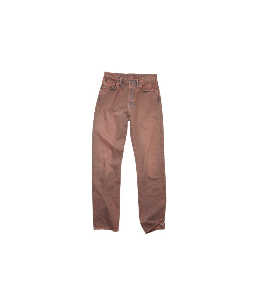ACNE STUDIOS Красные хлопковые прямые джинсы, фото 5