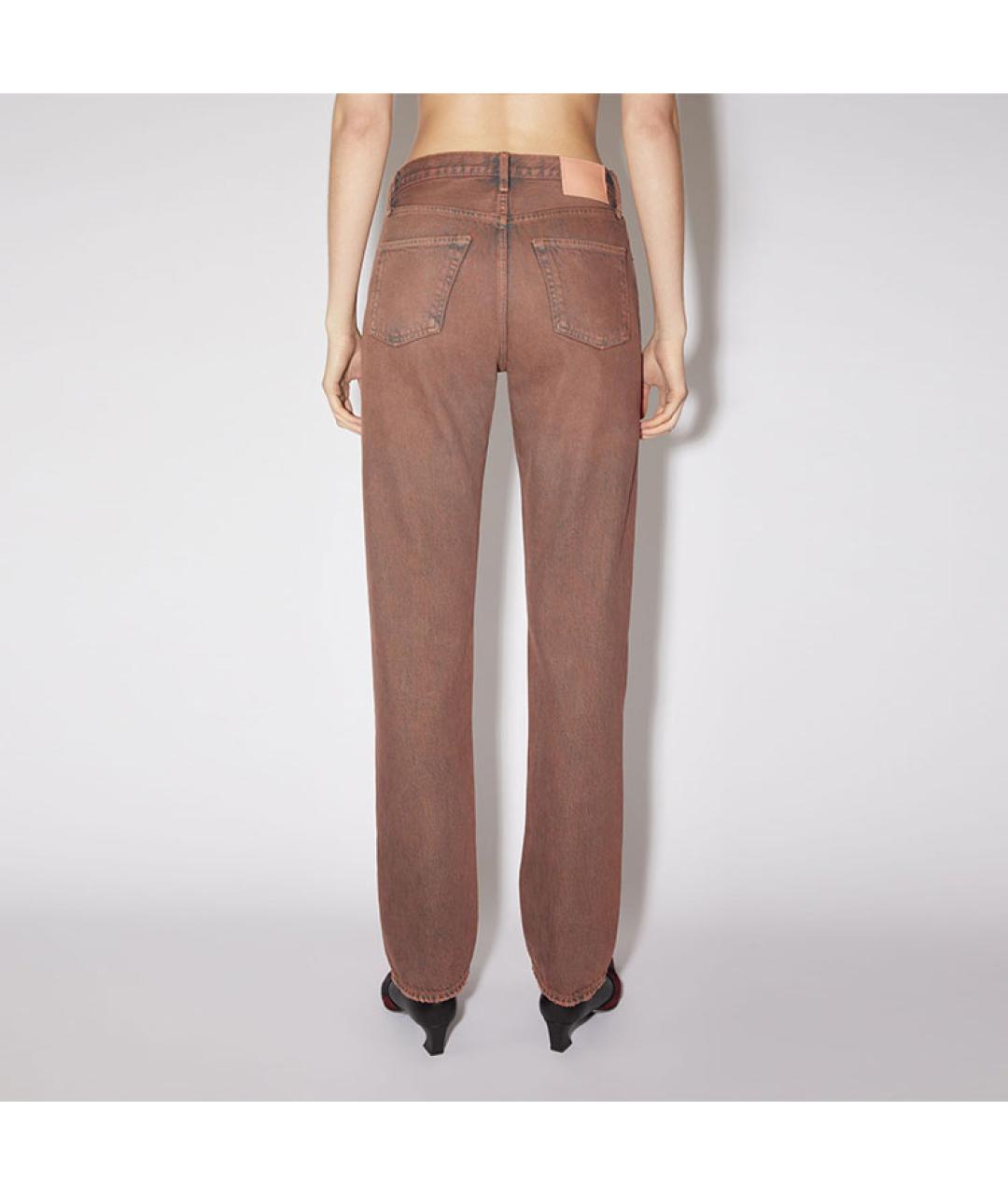 ACNE STUDIOS Красные хлопковые прямые джинсы, фото 3