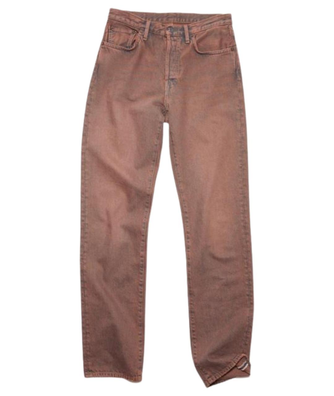 ACNE STUDIOS Красные хлопковые прямые джинсы, фото 1