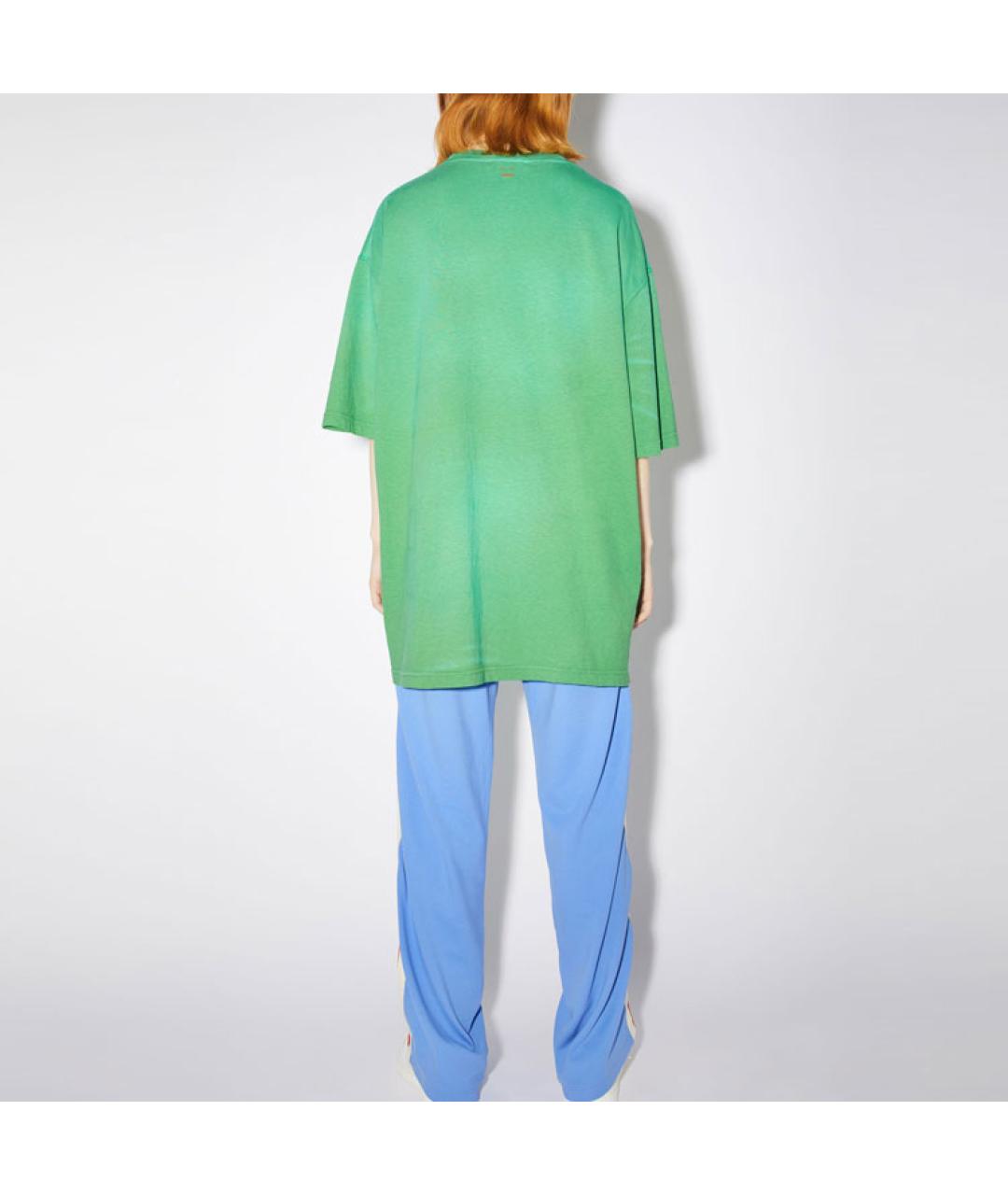 ACNE STUDIOS Зеленая хлопковая футболка, фото 3