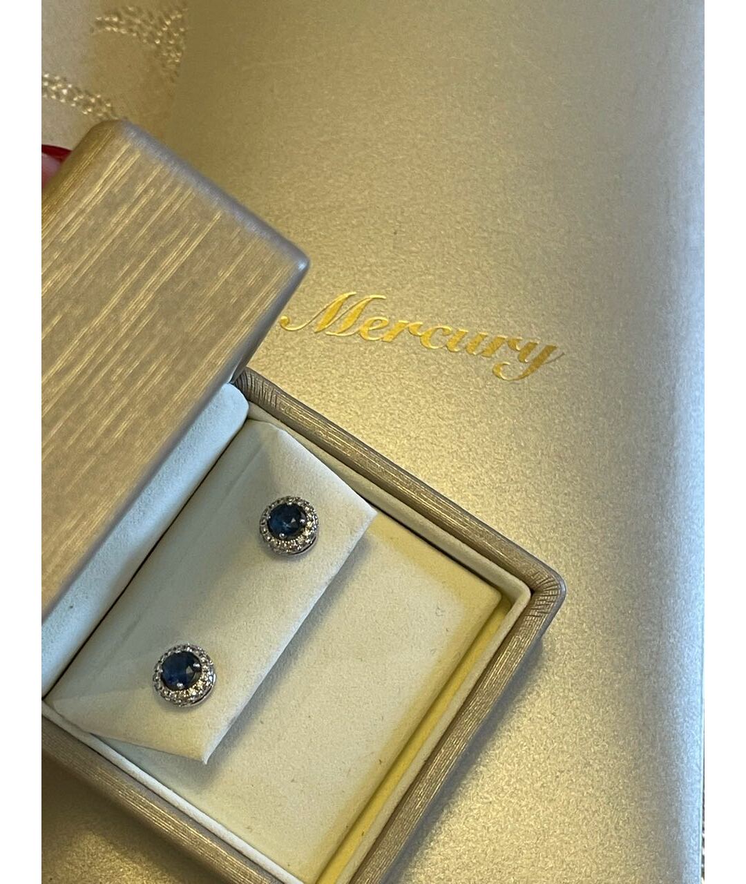 MERCURY Синие серьги из белого золота, фото 3