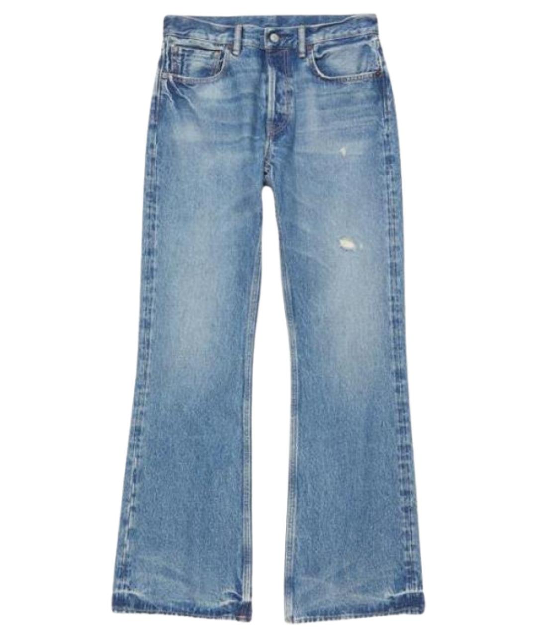 ACNE STUDIOS Синие хлопковые прямые джинсы, фото 1