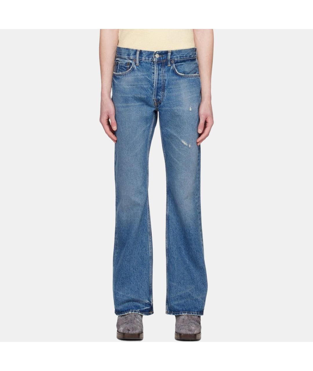 ACNE STUDIOS Синие хлопковые прямые джинсы, фото 5