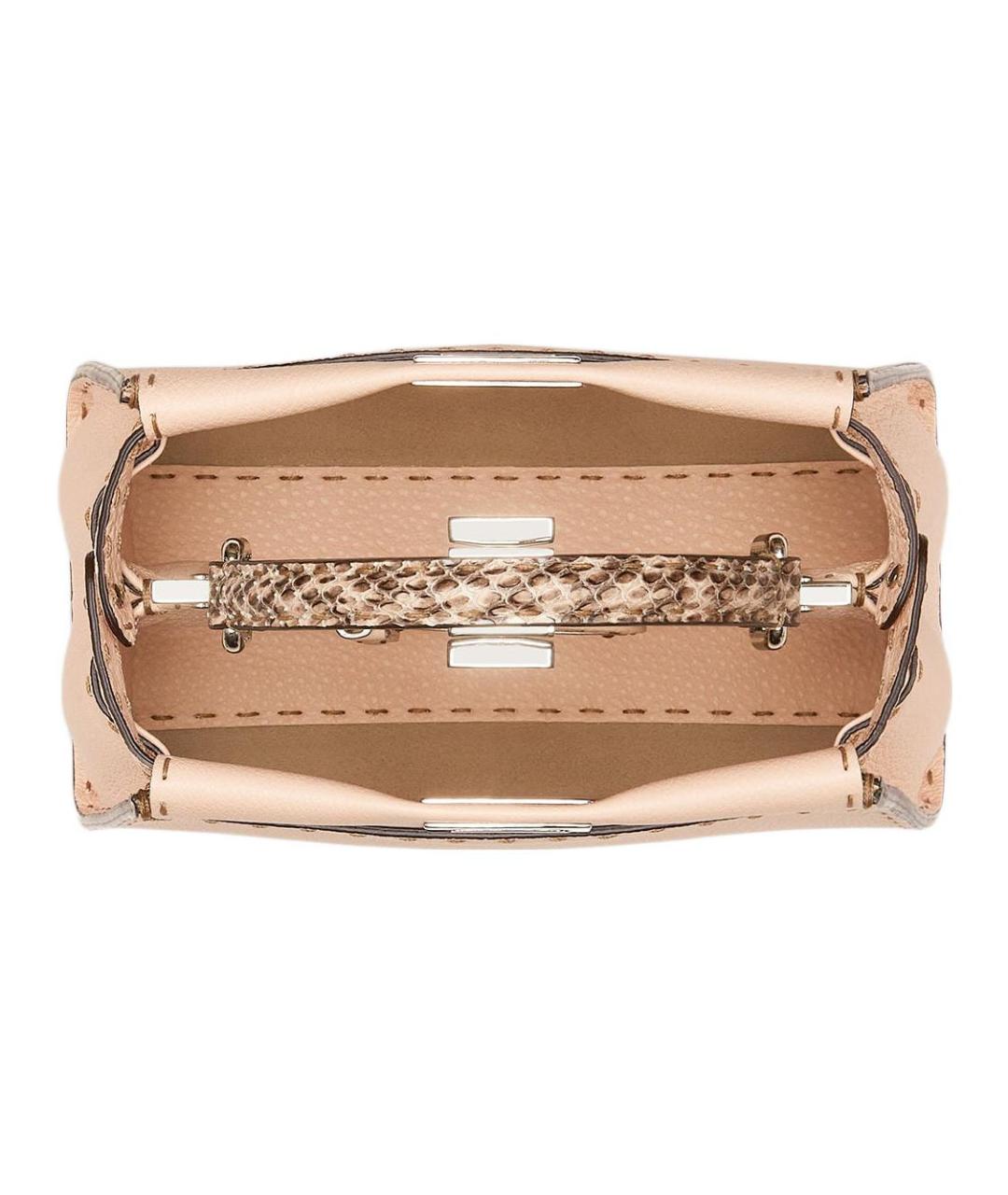 FENDI Бежевая кожаная сумка через плечо, фото 4