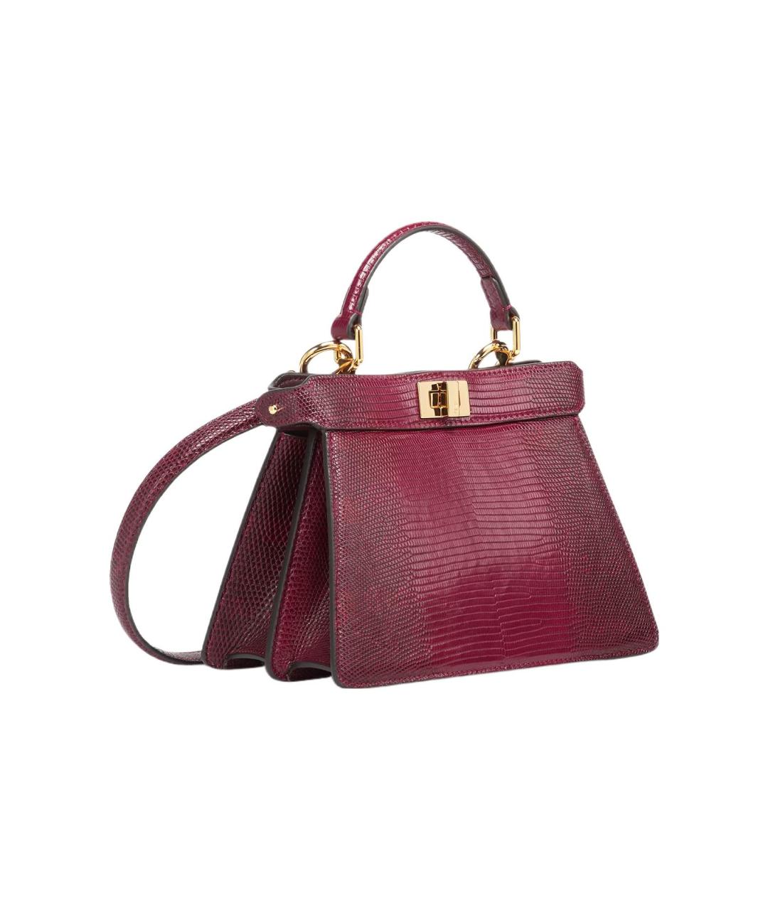 FENDI Бордовая кожаная сумка через плечо, фото 2