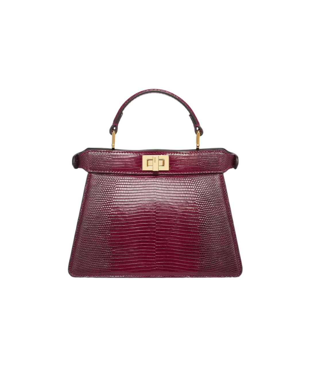 FENDI Бордовая кожаная сумка через плечо, фото 3