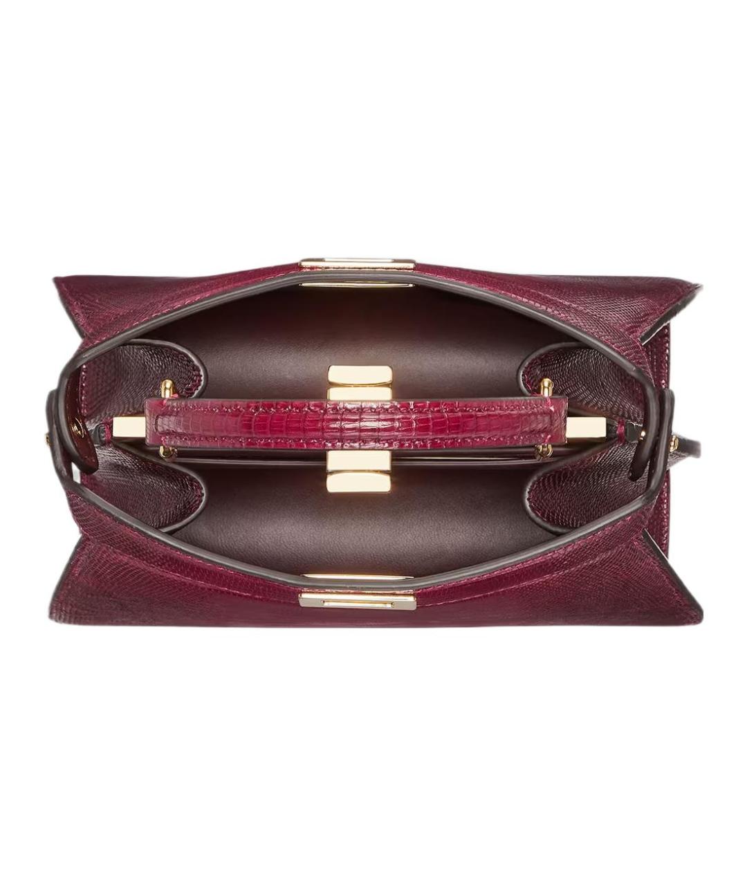 FENDI Бордовая кожаная сумка через плечо, фото 4