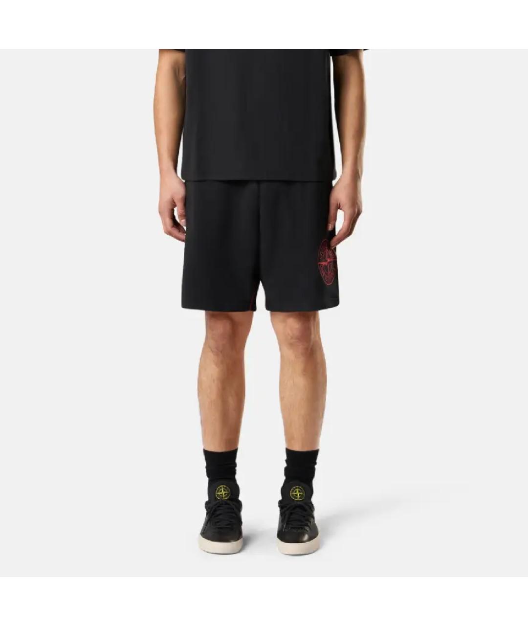 STONE ISLAND Черные шорты, фото 3