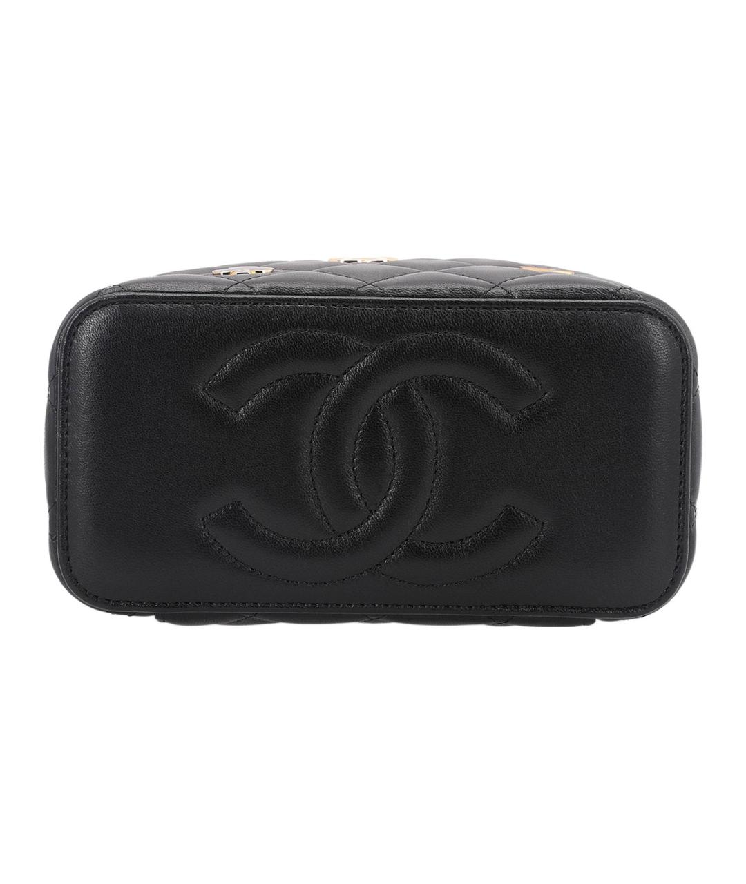 CHANEL Черная кожаная косметичка, фото 5