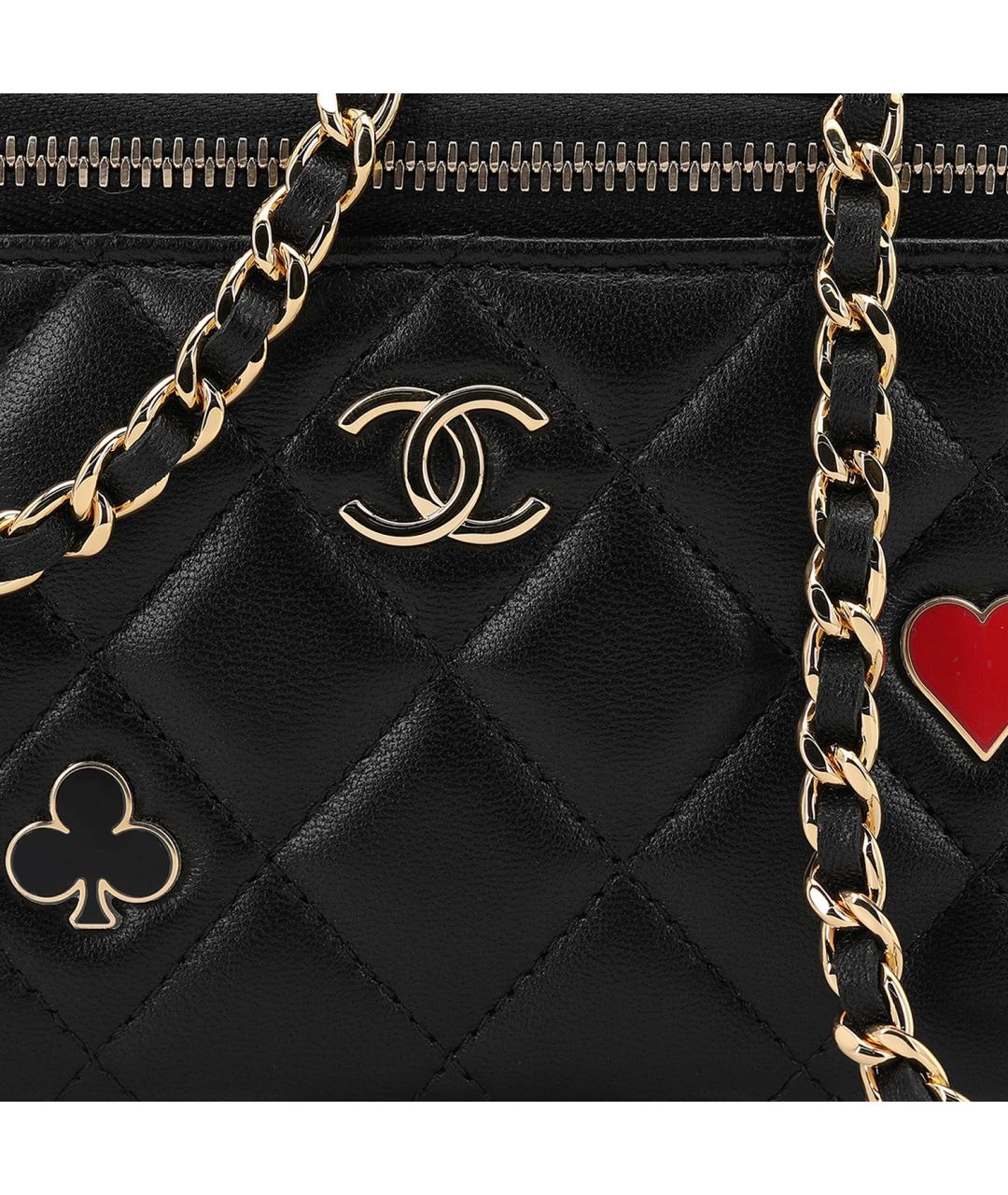 CHANEL Черная кожаная косметичка, фото 6