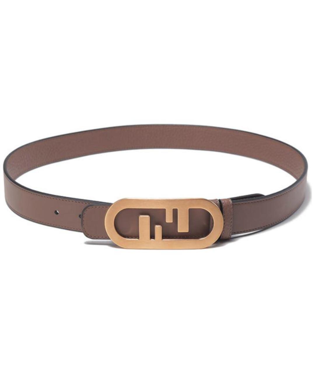 FENDI Коричневый кожаный ремень, фото 3