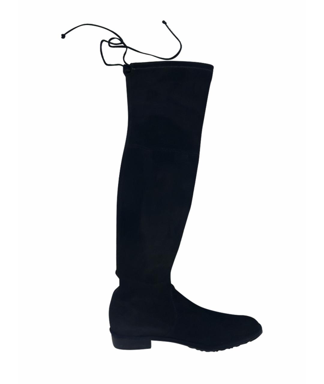 STUART WEITZMAN Черные замшевые ботфорты, фото 1