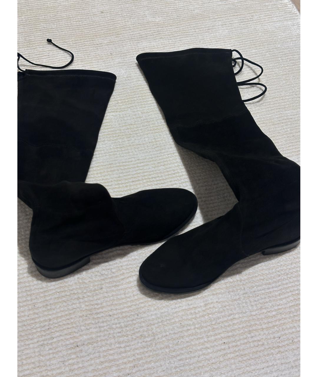 STUART WEITZMAN Черные замшевые ботфорты, фото 2