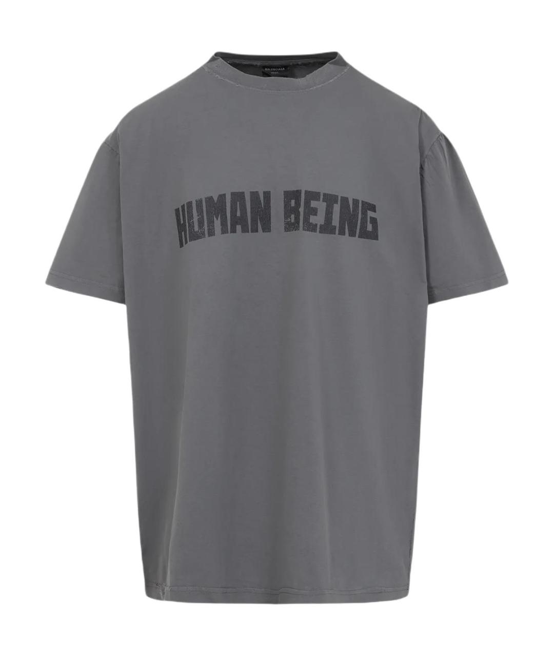 BALENCIAGA Серая футболка, фото 1