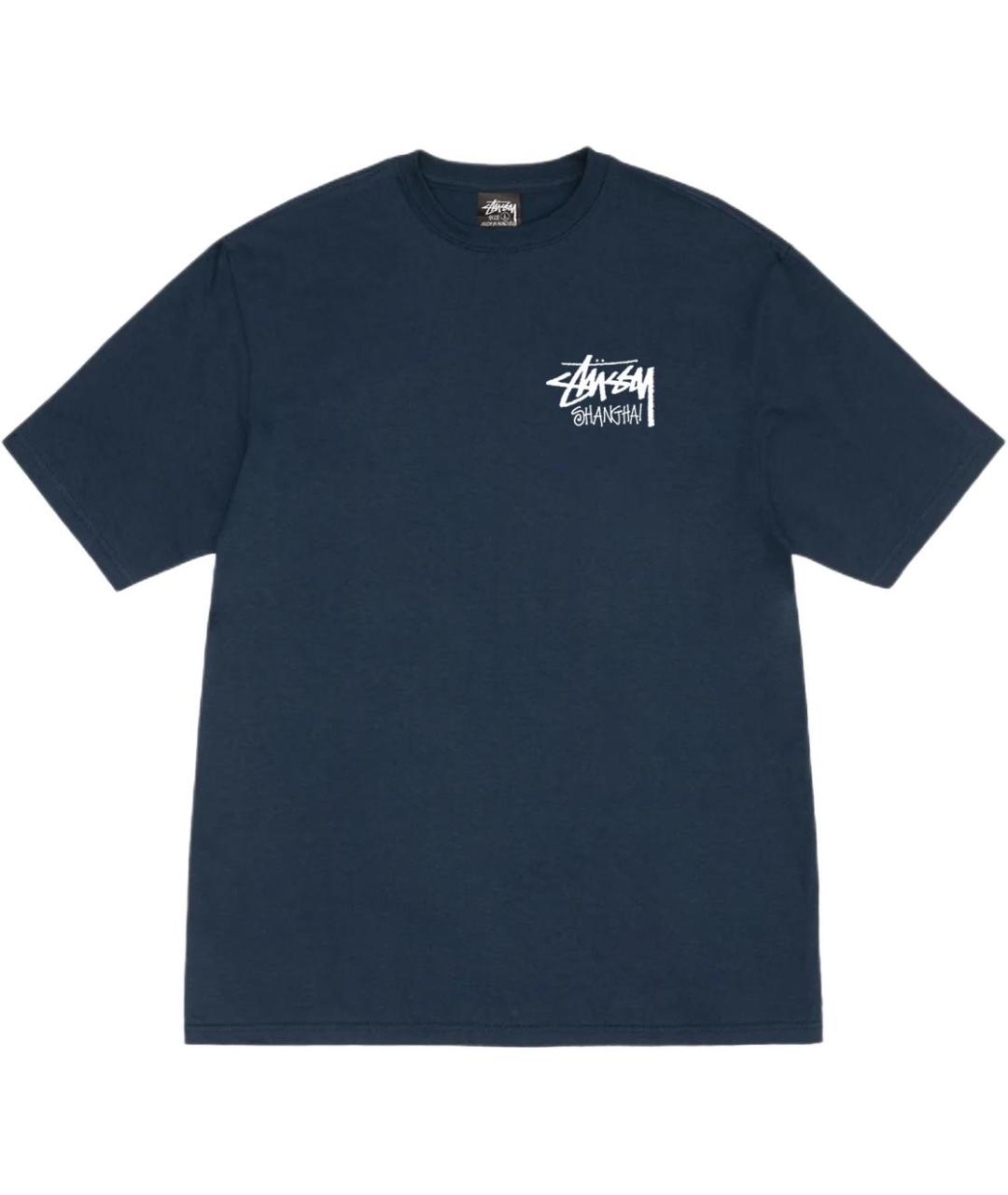 STUSSY Синяя хлопковая футболка, фото 2